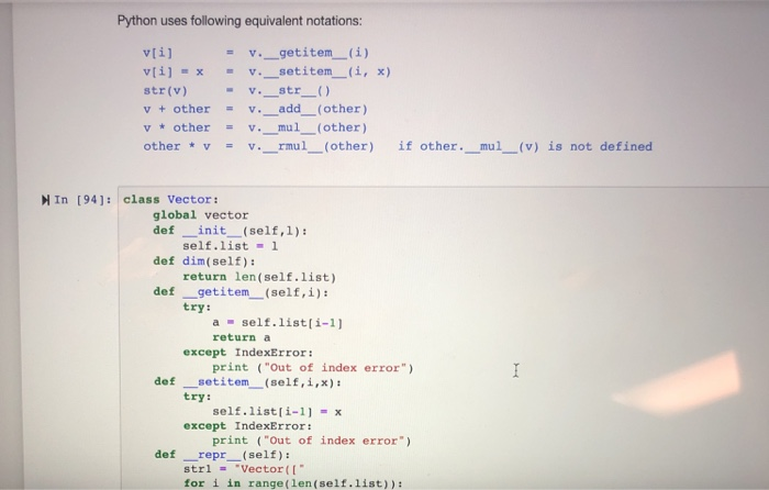 Solved Question 2: Defining Vectors (7 points) Define class | Chegg.com