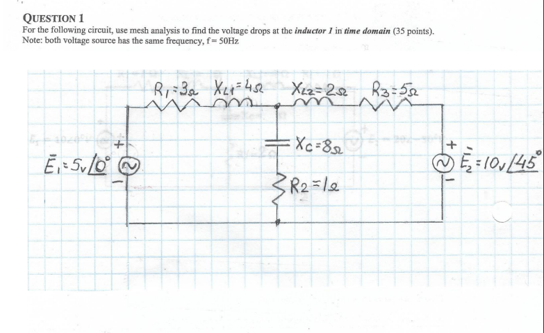 Solved QUESTION 1 For the following circuit, use mesh | Chegg.com