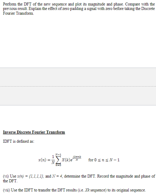Solved Discrete Fourier Transform Given a samples signal | Chegg.com