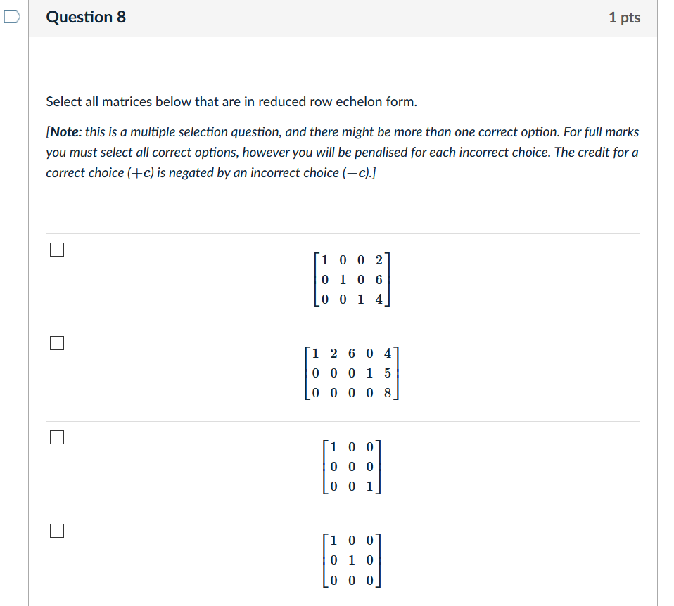 Solved Question 7 1 pts Which of the following systems of | Chegg.com