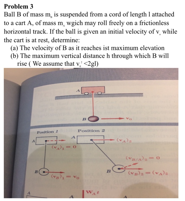 Solved Ball B Of The Mass Is Suspended From A Cord Of Length | Chegg.com