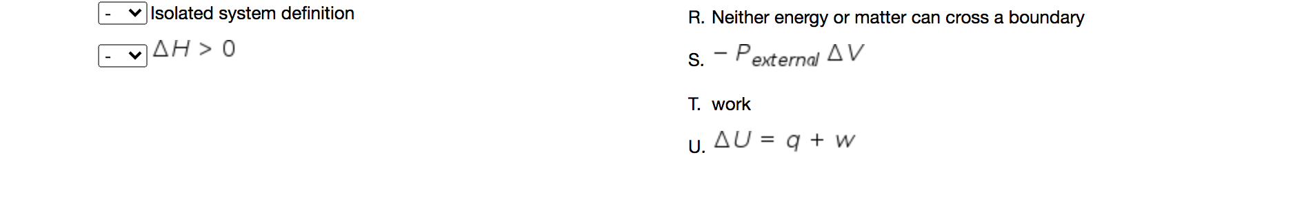 Solved Match The Items In The "Question" Column To The Best | Chegg.com