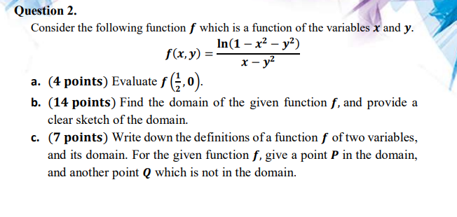 Solved Question 2. Consider the following function f which | Chegg.com
