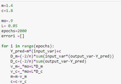 Solved Python Gradient Descent With Momentum Algorithm | Chegg.com