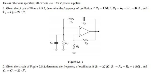 Solved Unless otherwise specified, all circuits use ±15 V | Chegg.com