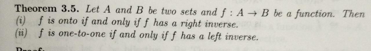 Solved Theorem 3.5. Let A And B Be Two Sets And F: A + B Be | Chegg.com