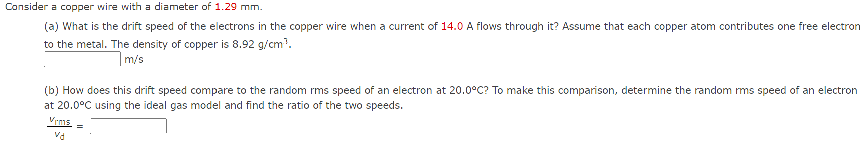 speed of electrons in copper wire