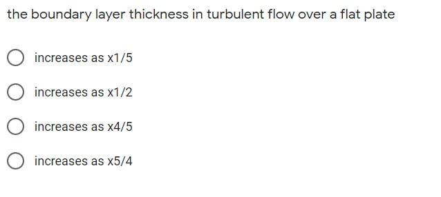 Solved the boundary layer thickness in turbulent flow over a | Chegg.com