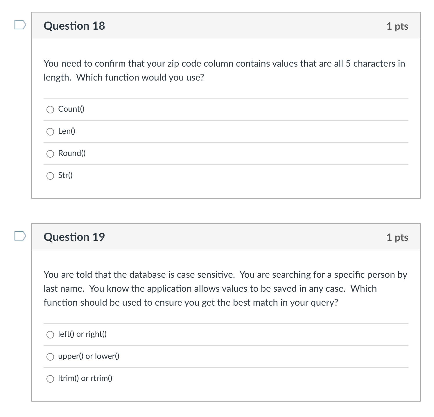 Solved Which trim function is used to remove spaces only at
