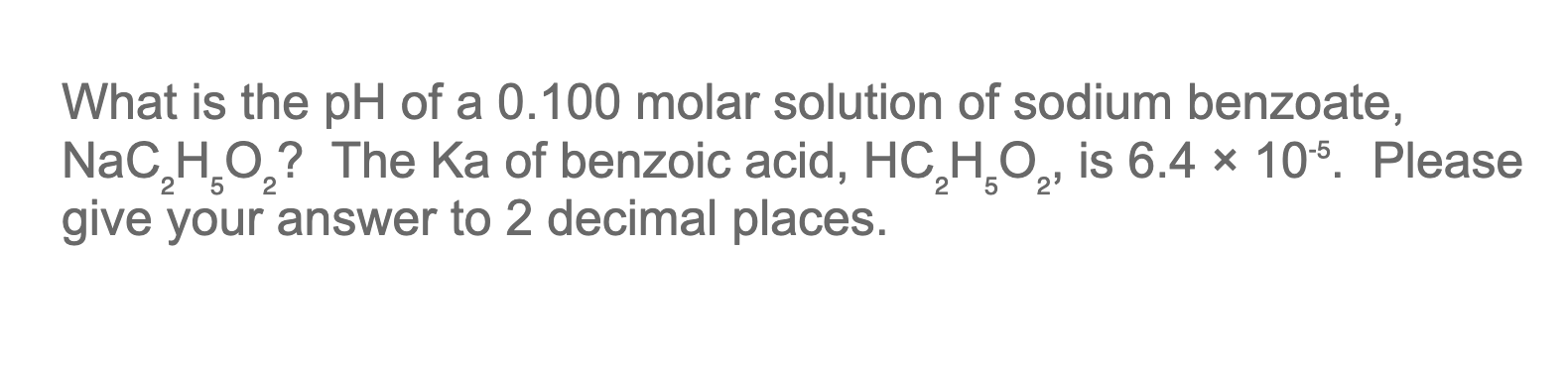 Solved What is the pH of a 0.100 molar solution of sodium | Chegg.com