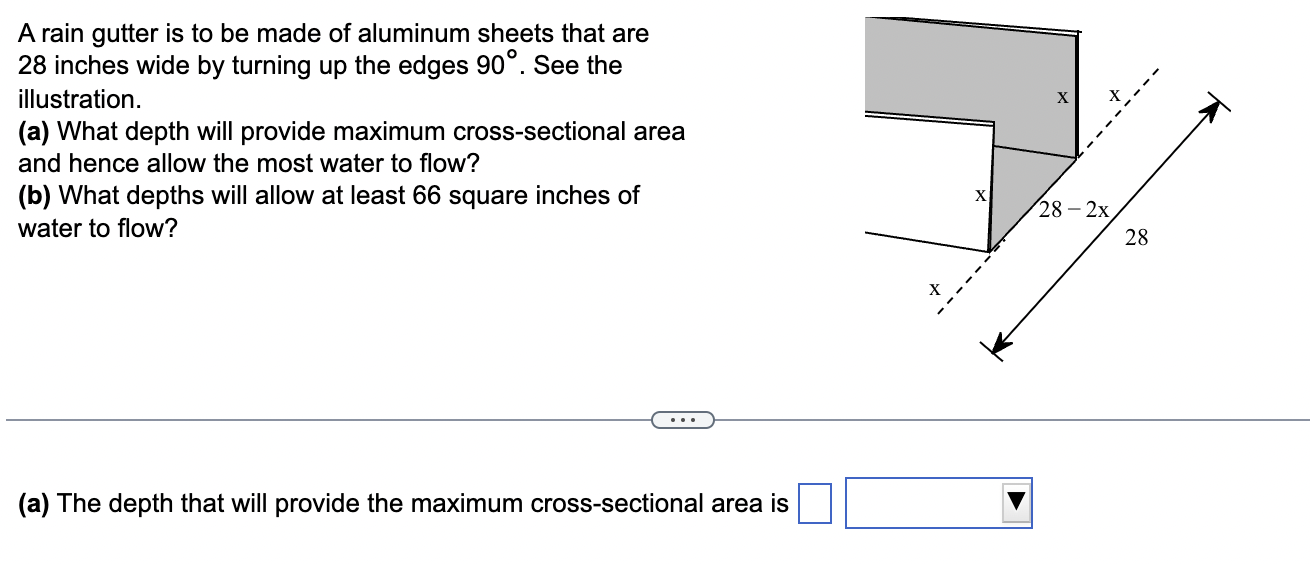 Solved A rain gutter is to be made of aluminum sheets that | Chegg.com