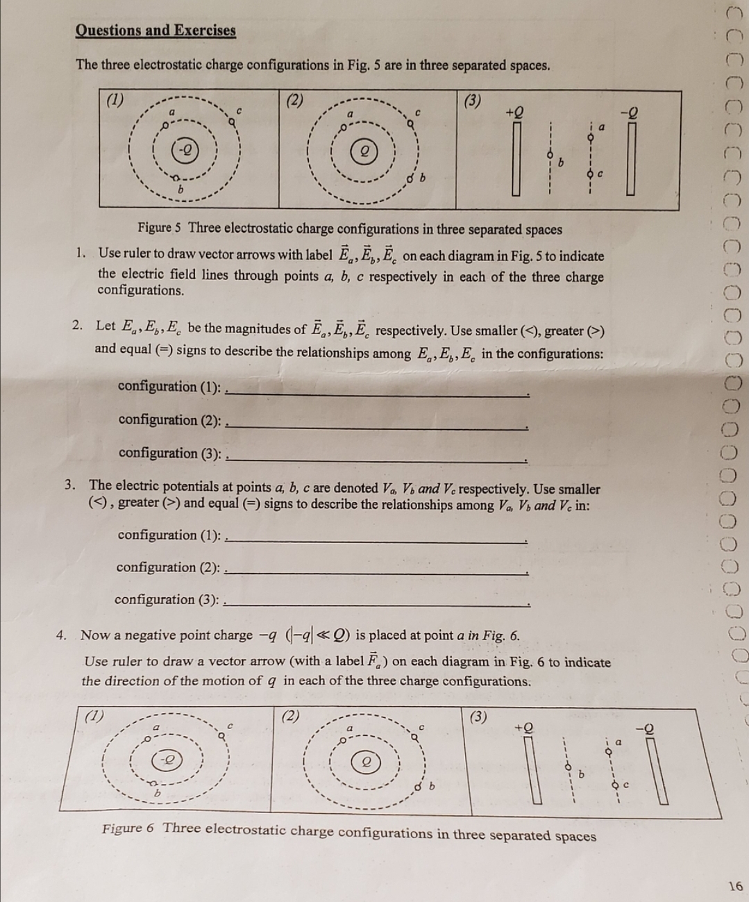 Solved The three electrostatic charge configurations in Fig. | Chegg.com