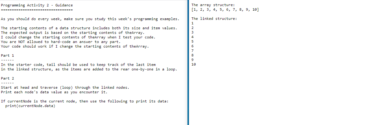 Solved Programming Activity 2 - Guidance The array | Chegg.com