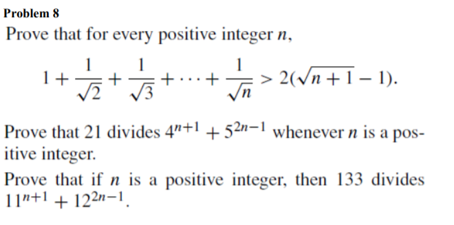 Solved Problem 8 Prove that for every positive integer n vn | Chegg.com