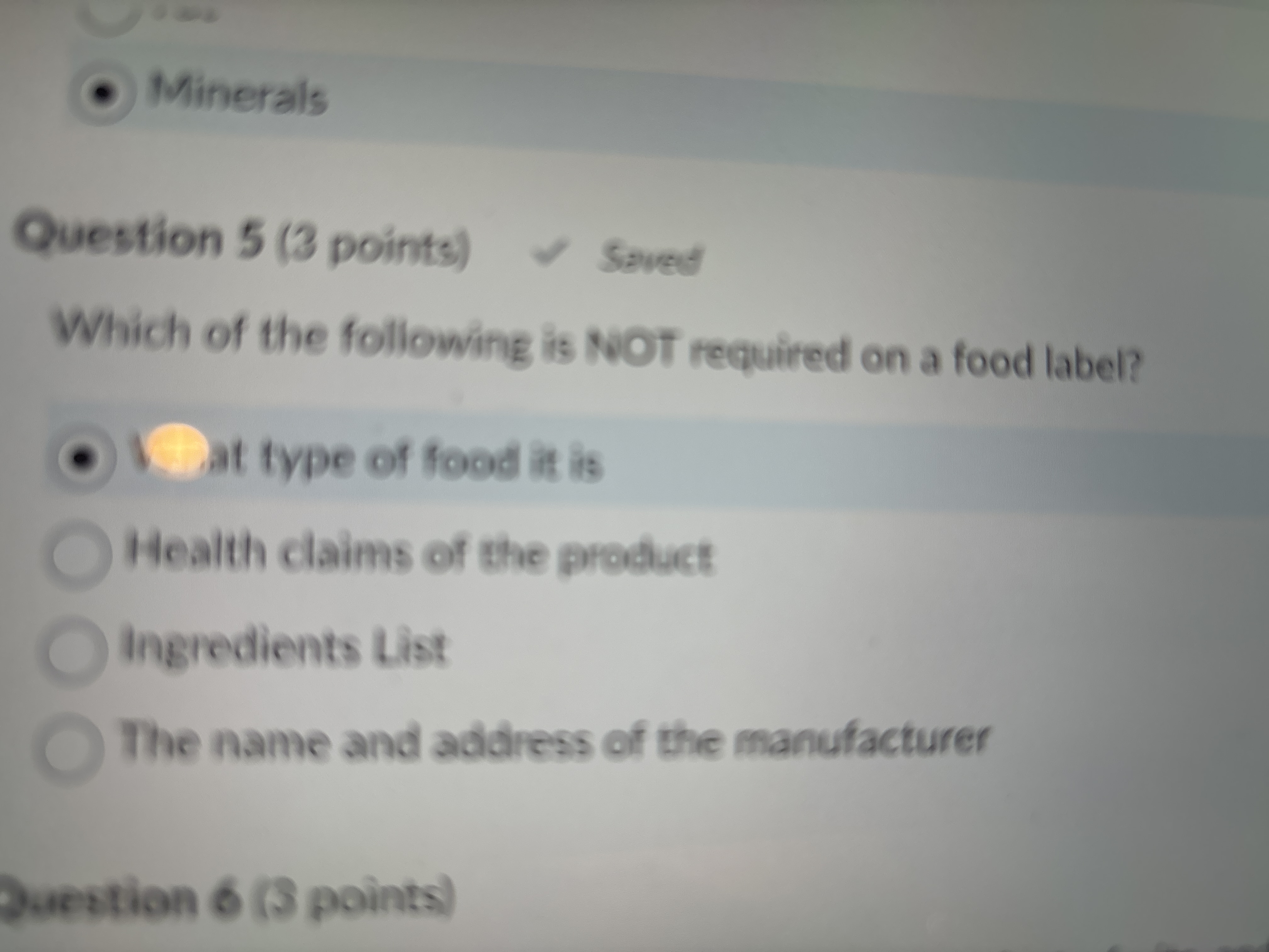Solved Question 5 (3 ﻿points)Which of the following is Not | Chegg.com