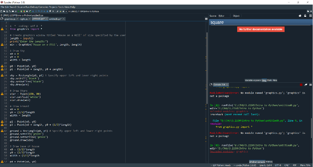 Python: You will draw your night scene in a square | Chegg.com