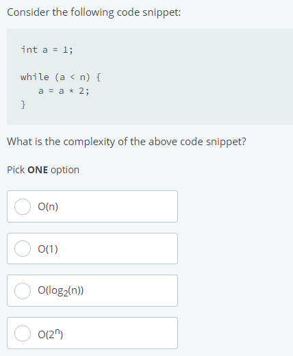 solved-consider-the-following-code-snippet-int-a-1-while-chegg