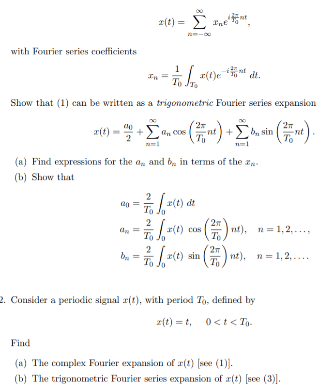 Solved 1 Suppose That A Periodic Signal X T With Period T0