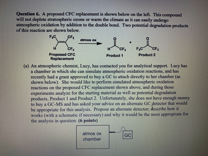 Solved Question 6. A proposed CFC replacement is shown below | Chegg.com