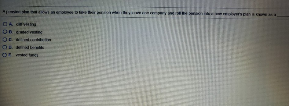 Solved A Pension Plan That Allows An Employee To Take Their Chegg Solved A Pension Plan That Allows An Employee To Take Their Chegg