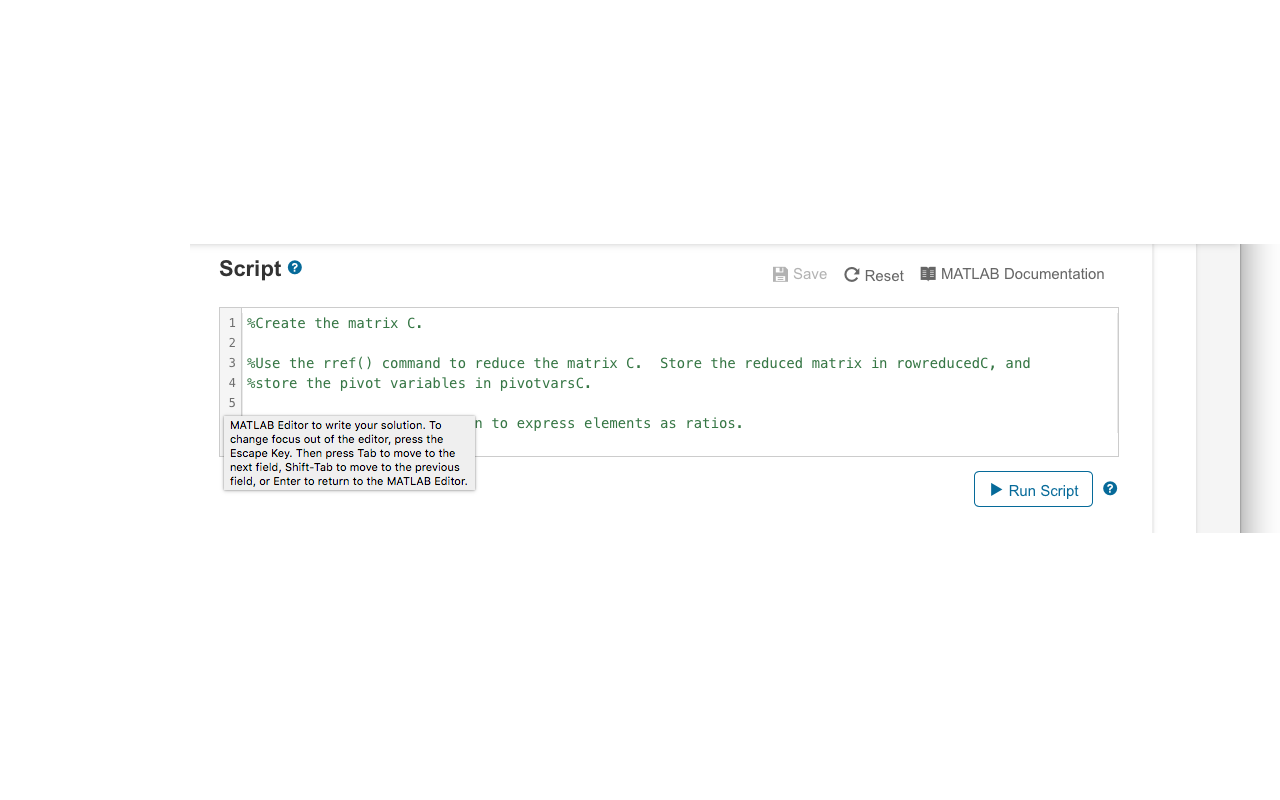 Solved MATLAB Reduce Matrices In this activity you will Chegg