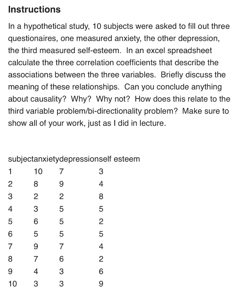 Solved In A Hypothetical Study, 10 Subjects Were Asked To | Chegg.com