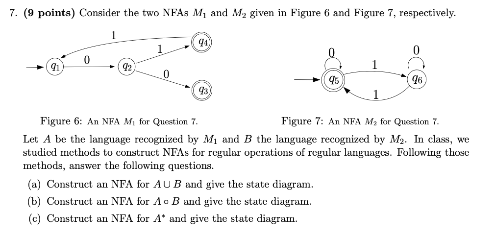 Solved 7. (9 Points) Consider The Two NFAs M1 And M2 Given | Chegg.com