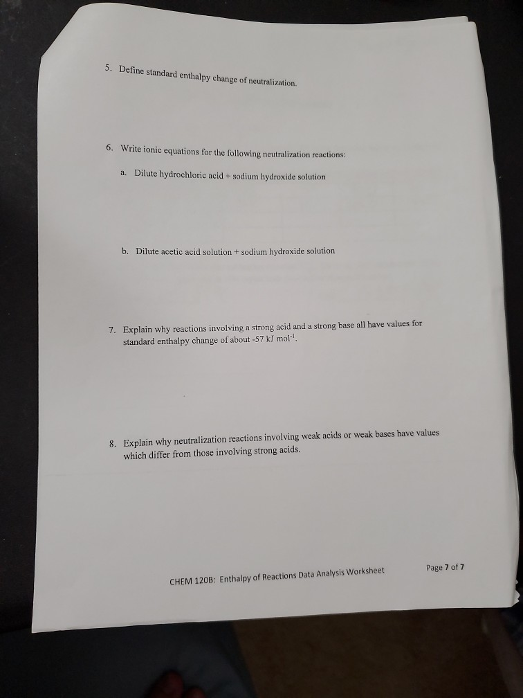 Solved PostLab Questions 1. What does the calorimeter