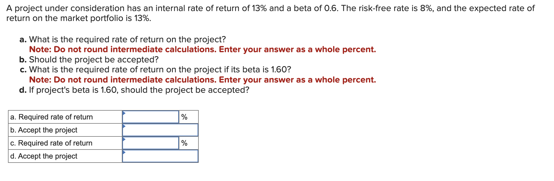 Solved A project under consideration has an internal rate of | Chegg.com