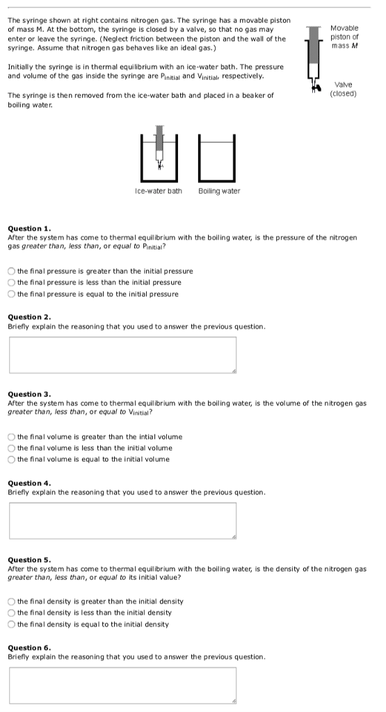 Solved The syringe shown at right contains nitrogen gas. The