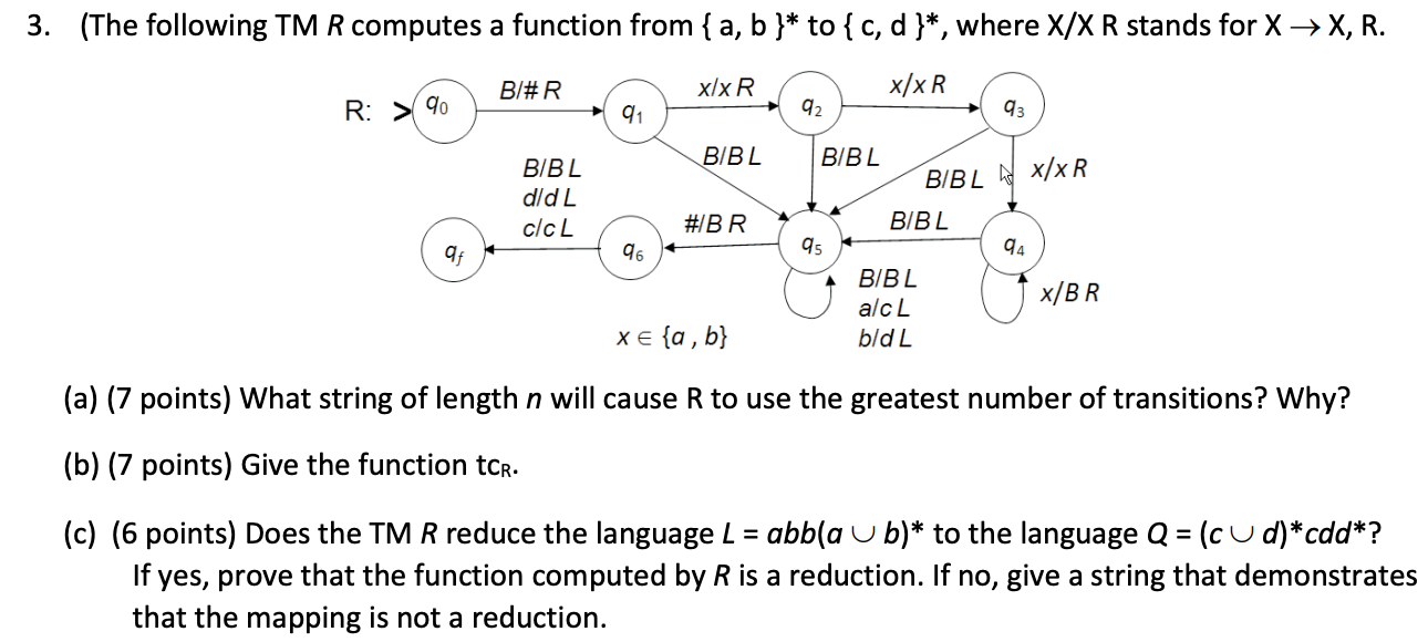 (a) (7 points) What string of length n will cause R | Chegg.com