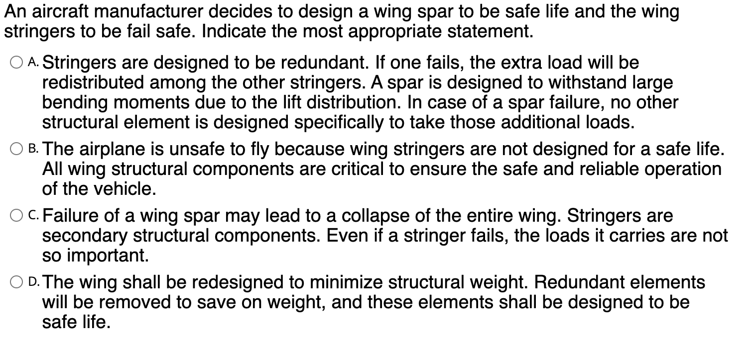 Solved An aircraft manufacturer decides to design a wing | Chegg.com