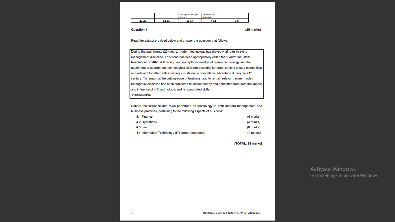 Solved uestion 4 (25 marks) Read the extract provided below | Chegg.com