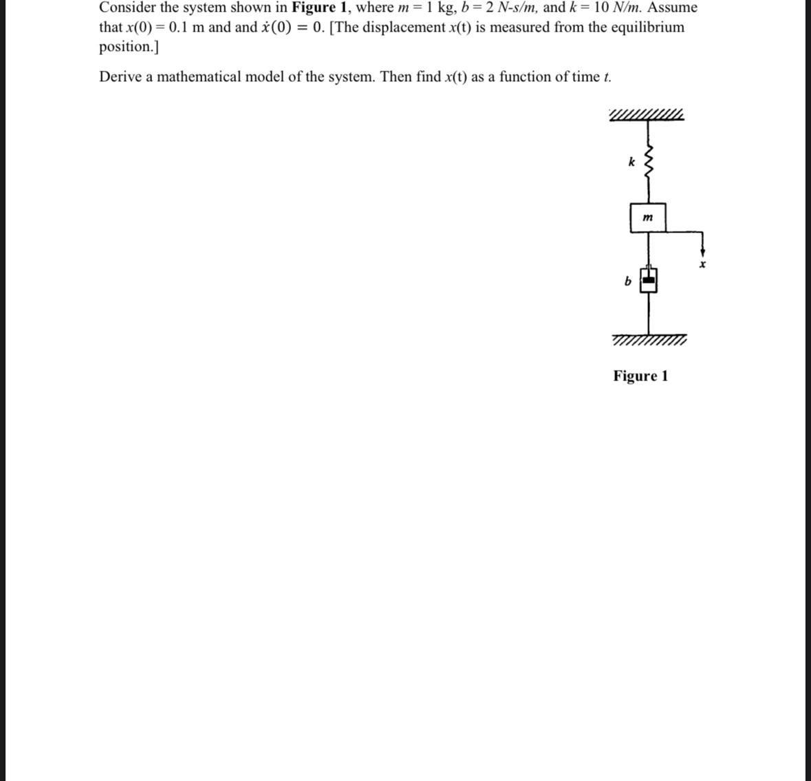 Solved Consider The System Shown In Figure 1, Where M=1 | Chegg.com