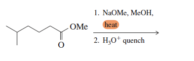 Solved 1. NaOMe,MeOH, heat 2. H3O+quench | Chegg.com