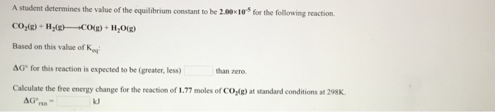 Solved A student determines the value of the equilibrium | Chegg.com