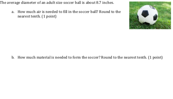 average soccer ball size