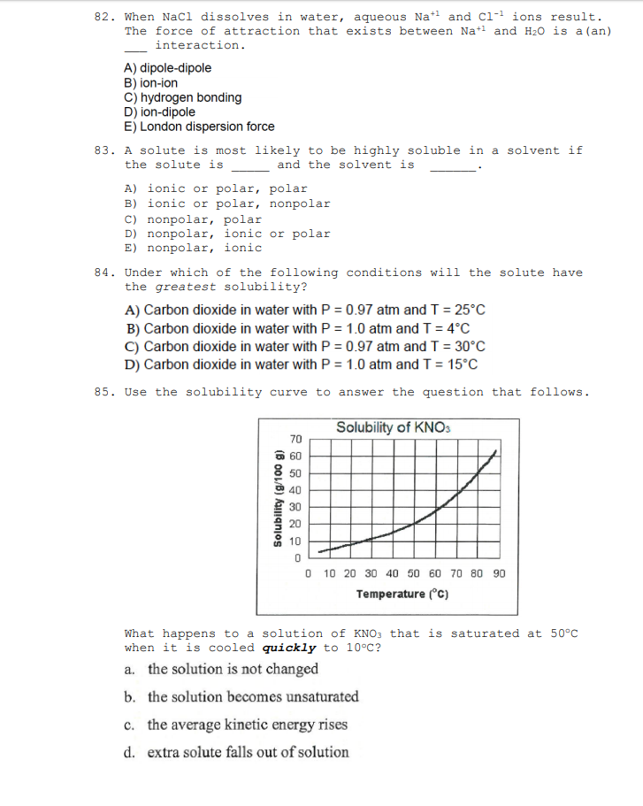 Solved 82. When Naci dissolves in water, aqueous Natl and | Chegg.com