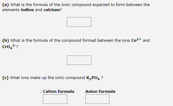 Solved (a) What is the formula of the ionic compound | Chegg.com