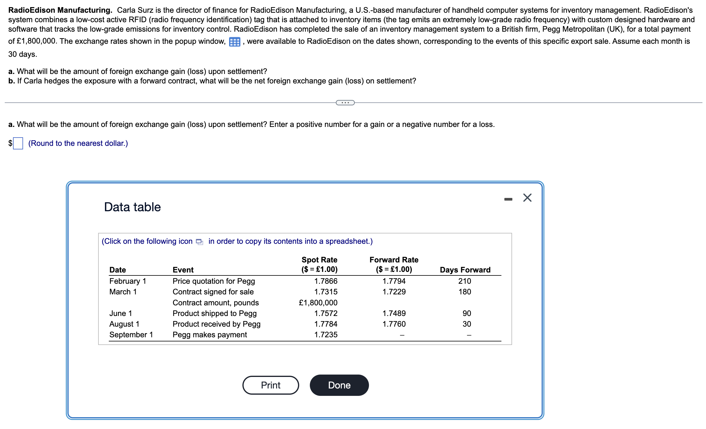 30a. ﻿What will be the amount of foreign exchange | Chegg.com