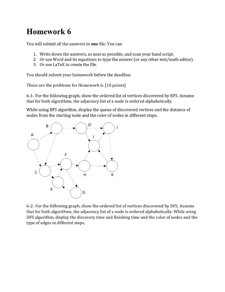 Solved Homework 6 You will submit all the answers in one | Chegg.com