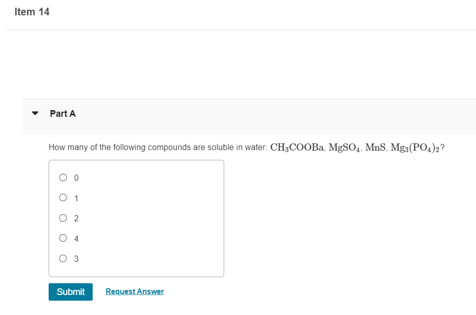 Solved How many of the following compounds are soluble in | Chegg.com