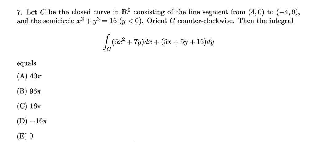 Solved 7. Let C Be The Closed Curve In R2 Consisting Of The 