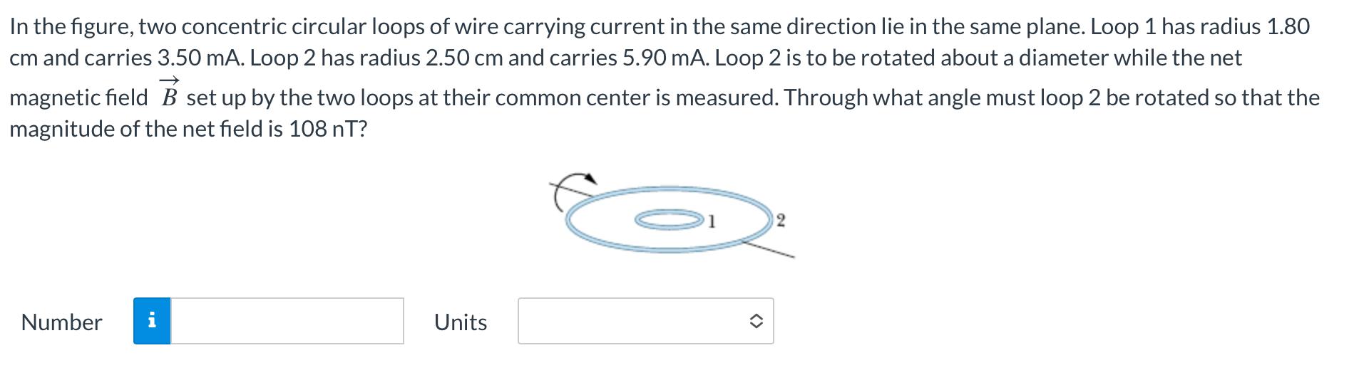 Solved In The Figure, Two Concentric Circular Loops Of Wire | Chegg.com