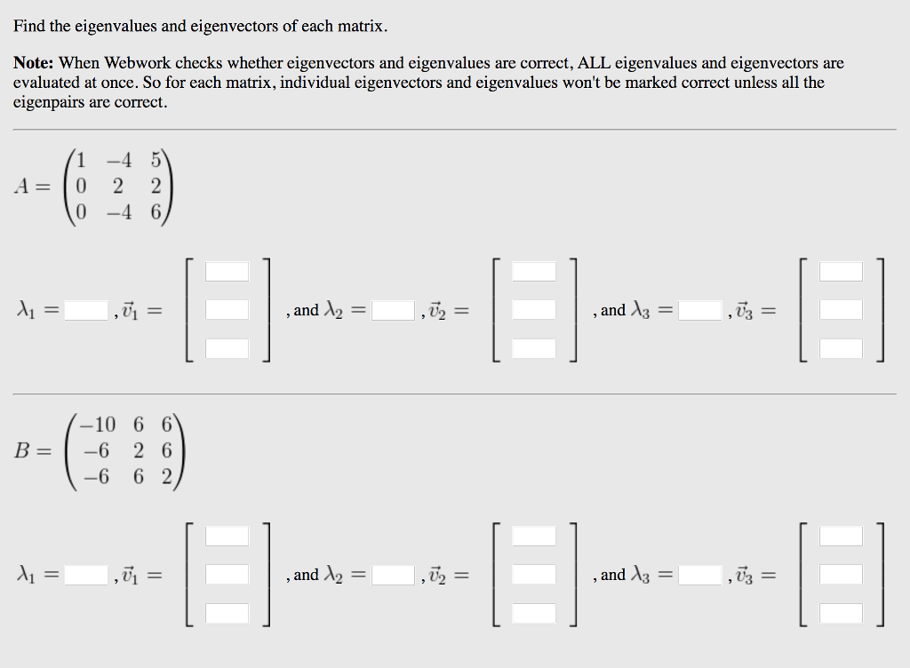 Solved Find The Eigenvalues And Eigenvectors Of Each Matrix. | Chegg.com