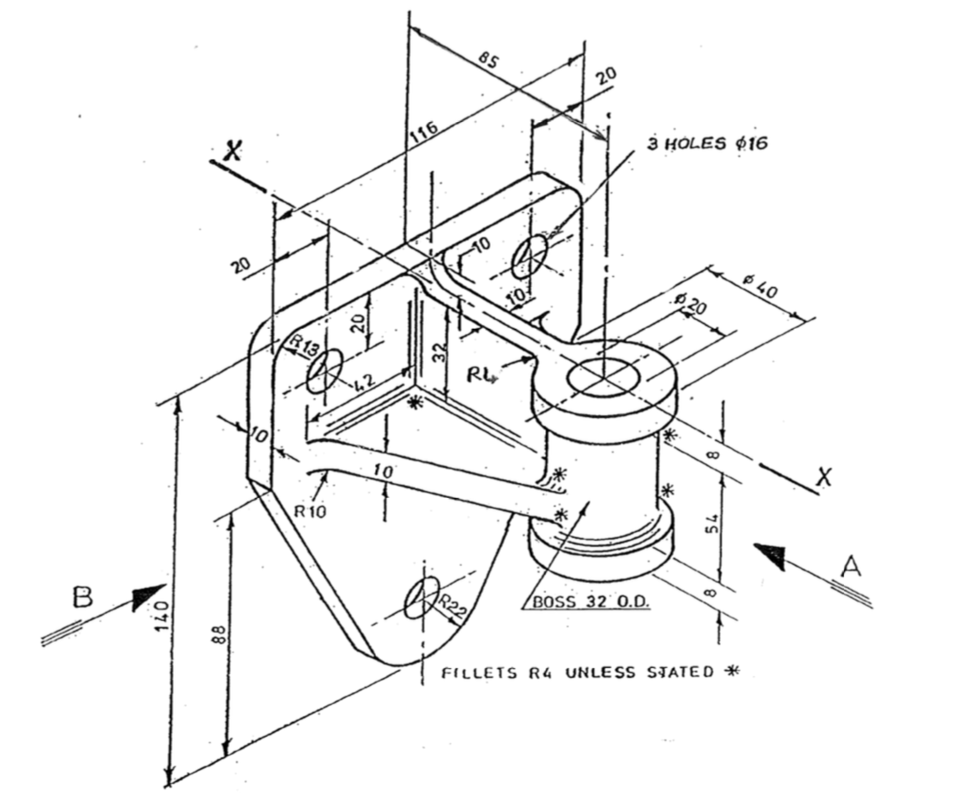 Solved Shown below is an indicative isometric view of a cast | Chegg.com