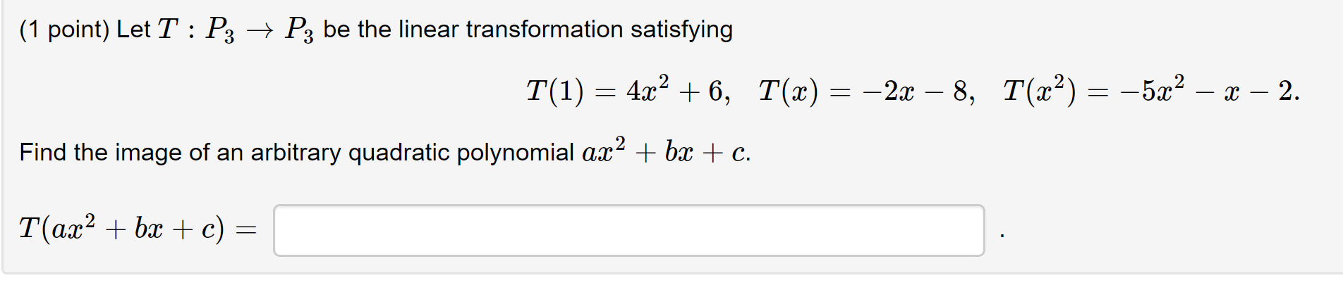 Solved Linear algebra problem please show the work will | Chegg.com