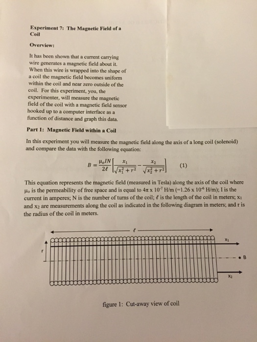 Solved Experiment 7: Coil The Magnetic Field of a Overview: | Chegg.com