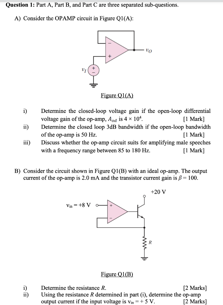 Solved Question 1: Part A, Part B, And Part C Are Three | Chegg.com