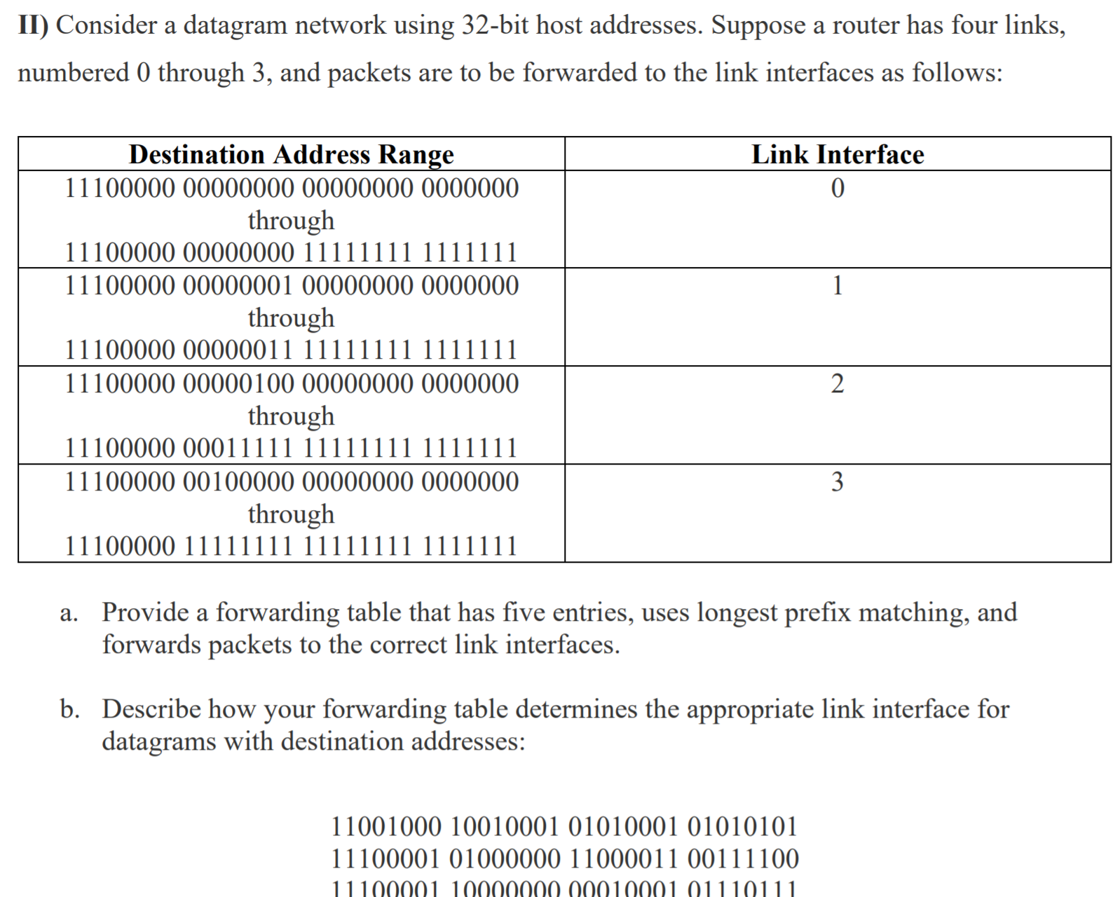 ii-consider-a-datagram-network-using-32-bit-host-chegg